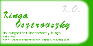 kinga osztrovszky business card